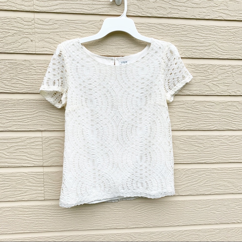 J. Crew cream lace dressy top